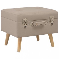 vidaXL Taburet cu depozitare, 40 cm, bej, material textil