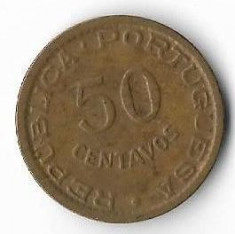 Moneda 50 centavos 1954 - Angola foto
