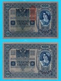 Austria (pick 59) 1000 Kronen 1902(1919) UNC-; Supratipar "DEUTSCH&Ouml;STERREICH" pe pick 8