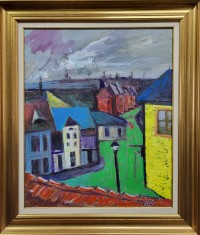 Tablou,Dumitru Macovei - Sighisoara,ulei foto