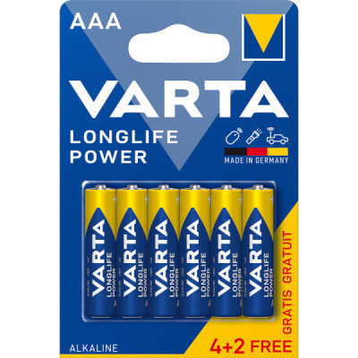 Set 6 baterii alcaline LONGLIFE POWER AAA LR3 4+2buc VARTA foto