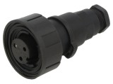 Conector circular mamă BULGIN PXV0731/S 3 pini 12A 277V IP68 IP69K 6-8mm