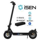 Cumpara ieftin Pachet trotineta electrica pliabila iSEN X9 Plus 2025 Negru, Aplicatie, BT, 850W, autonomie pana la 130km, pana la 40 km h, baterie detasabila 15.6Ah