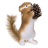 Figurină Decorativă de Crăciun, Model Veveriță, Culoare Maro, &Icirc;nălțime 30cm, Conuri, Coada Pufoasă, Oem