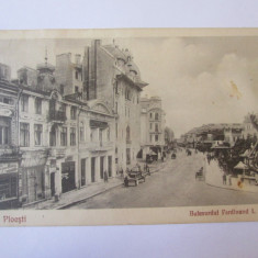 Rara! Ploiești-Bulevardul Regele Ferdinand,magazine,animată,carte post.circ.1931