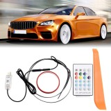 Lumina Ambientala Auto USB, 210 Culori, Telecomanda/App, Banda Acrilica Flexibila, Mod Muzica, Ajustare Luminozitate