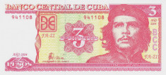 Bancnota Cuba 3 Pesos 2004 - P127a UNC ( Ernesto Che Guevara ) foto