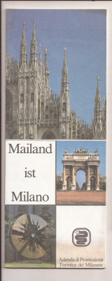 Italia-Pliant turistic lb Germana-Mailand ist Milano, contine si harta anii 90 foto