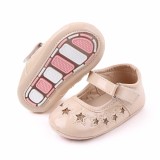 Pantofiori din lac crem cu stelute (Marime Disponibila: 6-9 luni (Marimea 19