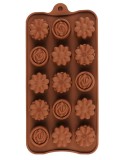 Forma din Silicon, Model Flori Salbatice pentru Ciocolata de Casa, Bomboane, Jeleuri sau Cuburi de Gheata, CBD CORAL BEST DEALS 21 cm 11 cm 1.5 cm Mar