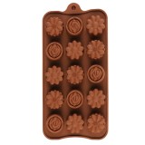 Forma din Silicon, Model Flori Salbatice pentru Ciocolata de Casa, Bomboane, Jeleuri sau Cuburi de Gheata, CBD CORAL BEST DEALS 21 cm 11 cm 1.5 cm Mar