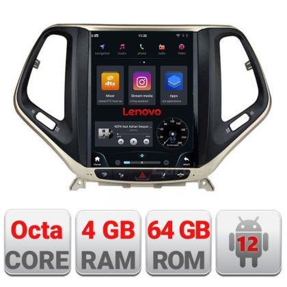 Navigatie Jeep Cherokee 2016-2020 tip tesla radio gps internet Qualcomm 8X 8+128 360 4G carplay android auto kit-tesla-cherokee17 CarStore Technology