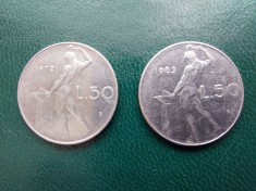 Monede 50 lire 1972,50 lire 1983 Italia