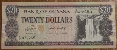 20 dollars Guyana, UNC foto
