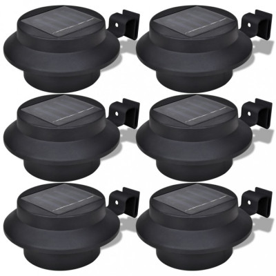 Lampa solara pentru exterior 6 pcs Lumina pentru gard Neagra GartenMobel Dekor foto