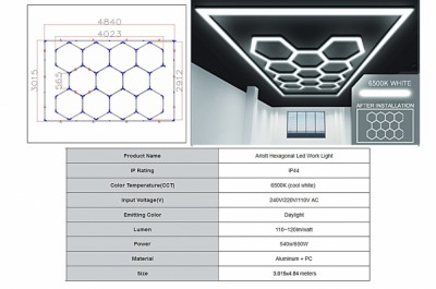 Sistem de Iluminare Plafon Hexagon / HoneyComb 4.02 x 2.91 m Performance AutoTuning foto