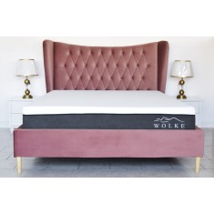Pat Lora 160x200 cm Tapitat Catifea Roz Somiera Inclusa (cod ML 2302-08)