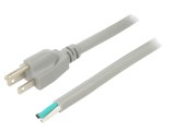 Cablu de alimentare NEMA 5-15, PVC, 5m, gri