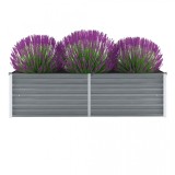 Cumpara ieftin VidaXL Jardinieră de grădină, oțel galvanizat, 160 x 40 x 45 cm, gri