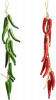 2 Seturi Chili Iute Realist, Funie de Ardei Artificiali din Plastic, Rosu si Verde, Lungime 55 cm