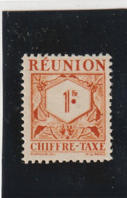 Reunion 1947-Taxe ,dantelat,MNH ,Mi.P29 foto