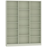 HOMCOM Bibliotecă 6 Niveluri, Raft de Depozitare cu 17 Compartimente și Polițe Reglabile, 149 x 23,6 x 188 cm, Verde | Aosom Romania