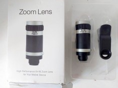 # Obiectiv foto zoom lens 8x18 pt telefon / tableta, universal,&nbsp;cu&nbsp;clema
