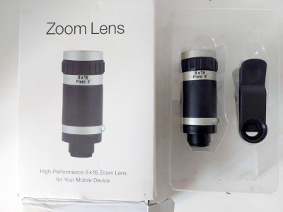 # Obiectiv foto zoom lens 8x18 pt telefon / tableta, universal,&amp;nbsp;cu&amp;nbsp;clema foto