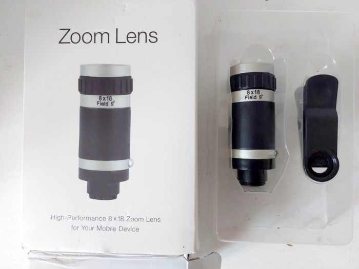 # Obiectiv foto zoom lens 8x18 pt telefon / tableta, universal,&nbsp;cu&nbsp;clema