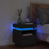 Cumpara ieftin Noptieră cu lumini LED, negru, 40x39x48,5 cm