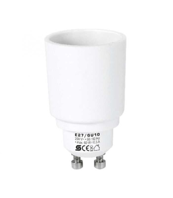 Adaptor soclu E14 mama la mufa GU10 tata 60W 0.3A alb HOME foto