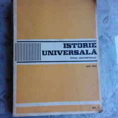 ISTORIE UNIVERSALA, EPOCA CONTEMPORANA, 1918-1939 VOL.I