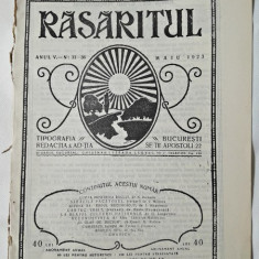 Revista Rasaritul, anul V, nr.33-36/1923 (din cuprins, versuri de V.Militaru)