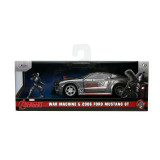 Cumpara ieftin Simba - JADA MARVEL MASINUTA METALICA FORD MUSTANG SCARA 1:32 SI FIGURINA METALICA WAR MACHINE