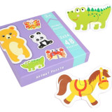 Cumpara ieftin Puzzle din 2 piese cu animale, 24 modele, 48 piese, interactiv si educativ