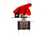 Intrerupator Top Gun 12V 20A Rosu ON-OFF, 3 Conectori, Iluminare LED, Montare 12mm, Electrica Auto Universal
