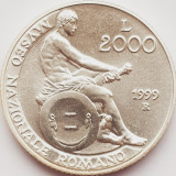 463 Italia 2000 Lire 1999 National Roman Museum km 202 UNC argint, Europa