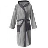 Halat Baie Barbati/Femei Homelevel 2XL Gri Bumbac Organic, Cordon, Gluga