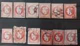 Romania 1868 - Lot studiu Carol l cu Favoriti,18bani