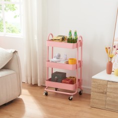 Carucior 3 cosuri servire la masa Pyh&amp;auml;nt&amp;auml; 78,5x46x35cm otel roz [en.casa] HausGarden Leisure foto