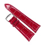 Curea Ceas Premium &ndash; Piele Naturală Roșie, Imprimeu Crocodil