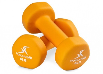 Set 2 gantere din neopren 6lb (2.7kg) ProsourceFit, galben - RESIGILAT foto