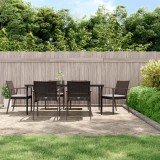 VidaXL Set mobilier de grădină cu perne, 7 piese, poliratan și oțel
