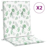 Cumpara ieftin Perne de scaun spatar jos, 2 buc., model frunze, textil