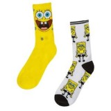 Șosete Sport Fancy Galbene și Albe cu Imprimeu SpongeBob pentru Bărbați, CMCLASS