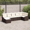 VidaXL Set de canapele pentru grădină 7 pcs Maro Rattan poli 3346808