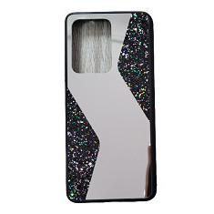 Husa silicon oglinda si sclipici ( glitter) Samsung S20 Ultra , Negru