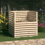 Compostor Gradina vidaXL, 100x100x102cm, Lemn Masiv Pin, Maro, Reciclare Deseuri Organice, Ingrasaminte Naturale