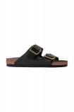 Birkenstock slapi de piele Arizona Bold Gap barbati, culoarea negru, 1022604