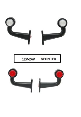 Set 2 Lampi gabarit laterale LED NEON rosu-alb 12V-24V foto